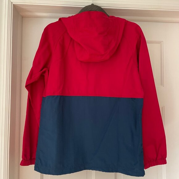 L.L. Bean Women's Anorak Windbreaker 1/4 Zip Jacket in Red and Navy Blue - Picture 5 of 5
